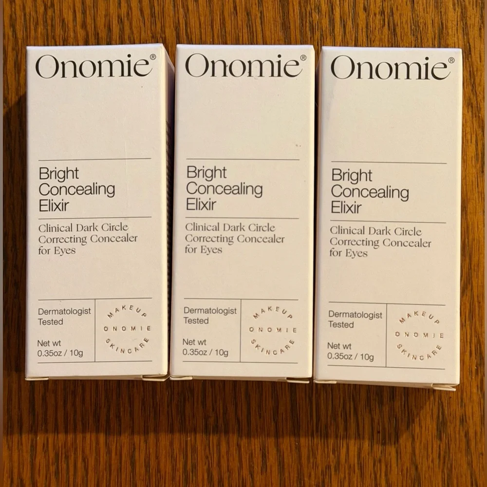 Onomie -Eye Dark Circle Concealer Elixir/Tan Neutral 3 Tubes 0.35oz/10g Each NIB